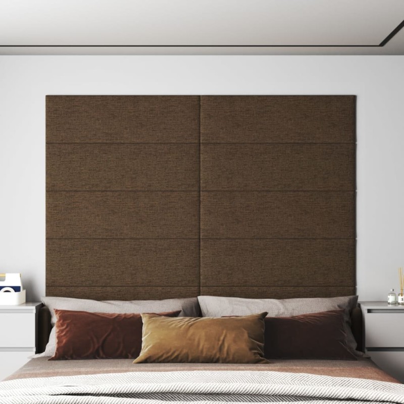 vidaXL Pannelli Murali 12 pz Marroni90x30 cm in Tessuto 3,24 m² vidaXL Pannelli Murali 12 pz Marroni90x30 cm in Tessuto 3,24 m²