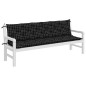 vidaXL Cuscini Panca da Giardino 2pz a Quadri Nero 200x50x7 cm Tessuto vidaXL Cuscini Panca da Giardino 2pz a Quadri Nero 200x50x7 cm Tessuto