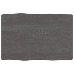vidaXL Piano Tavolo Grigio Scuro 60x40x6 cm in Rovere Non Trattato