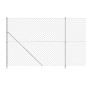 vidaXL Recinzione a Rete con Flangia Argento 1,6x10 m