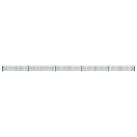 vidaXL Recinzione Metallica con Flangia Verde 0,8x25 m