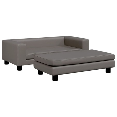 vidaXL Lettino per Cani con Estensione Grigio 100x50x30 cm Similpelle