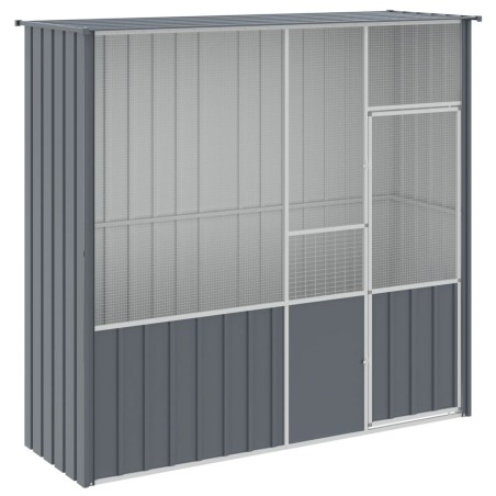 vidaXL Gabbia per Uccelli Antracite 215x78x200 cm in Acciaio Zincato