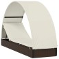 vidaXL Lettino con Tetto Rotondo Marrone 211x57x140 cm Polyrattan vidaXL Lettino con Tetto Rotondo Marrone 211x57x140 cm Polyrattan