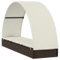 vidaXL Lettino con Tetto Rotondo Marrone 211x57x140 cm Polyrattan vidaXL Lettino con Tetto Rotondo Marrone 211x57x140 cm Polyrattan