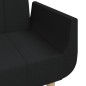 vidaXL Divano Letto a 2 Posti con 2 Cuscini Neri in Tessuto vidaXL Divano Letto a 2 Posti con 2 Cuscini Neri in Tessuto