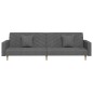 vidaXL Divano Letto a 2 Posti con 2 Cuscini Grigio Scuro in Tessuto vidaXL Divano Letto a 2 Posti con 2 Cuscini Grigio Scuro in Tessuto