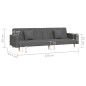 vidaXL Divano Letto a 2 Posti con 2 Cuscini Grigio Scuro in Tessuto vidaXL Divano Letto a 2 Posti con 2 Cuscini Grigio Scuro in Tessuto