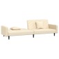vidaXL Divano Letto a 2 Posti con 2 Cuscini Crema in Velluto vidaXL Divano Letto a 2 Posti con 2 Cuscini Crema in Velluto