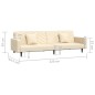 vidaXL Divano Letto a 2 Posti con 2 Cuscini Crema in Velluto vidaXL Divano Letto a 2 Posti con 2 Cuscini Crema in Velluto