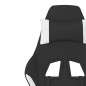 vidaXL Sedia da Gaming Massaggio e Poggiapiedi Tessuto Nero e Bianco vidaXL Sedia da Gaming Massaggio e Poggiapiedi Tessuto Nero e Bianco