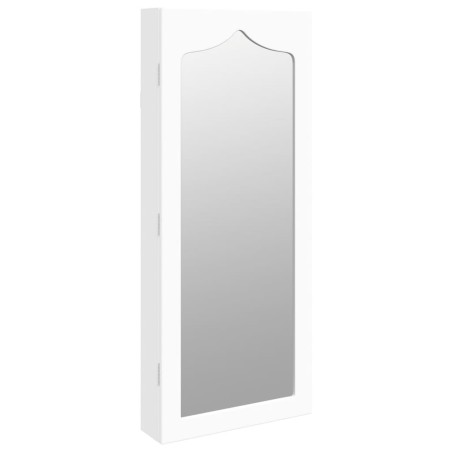 vidaXL Armadio Portagioie con Specchio a Muro Bianco 37,5x10x90 cm
