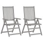vidaXL Sedie Reclinabili da Giardino 2 pz Grigie in Massello di Acacia vidaXL Sedie Reclinabili da Giardino 2 pz Grigie in Massello di Acacia