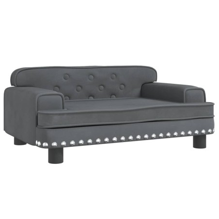 vidaXL Lettino per Cani Grigio Scuro 70x45x30 cm in Velluto