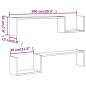 Scaffali da Parete 2 pz Grigio Sonoma 100x15x20 cm Multistrato