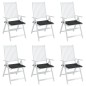 vidaXL Cuscini per Sedia 6 pz Neri 50x50x3 cm in Tessuto Oxford