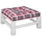 vidaXL Cuscino per Pallet a Quadri Rossi 70x70x12 cm in Tessuto
