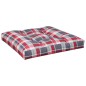 vidaXL Cuscino per Pallet a Quadri Rossi 70x70x12 cm in Tessuto