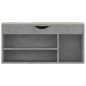 vidaXL Scarpiera con Cuscino Grigio Cemento 104x30x49 cm in Truciolato