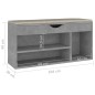 vidaXL Scarpiera con Cuscino Grigio Cemento 104x30x49 cm in Truciolato