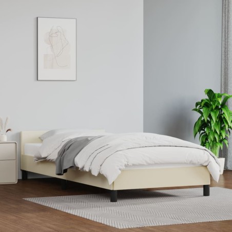 vidaXL Giroletto con Testiera Crema 80x200 cm in Similpelle