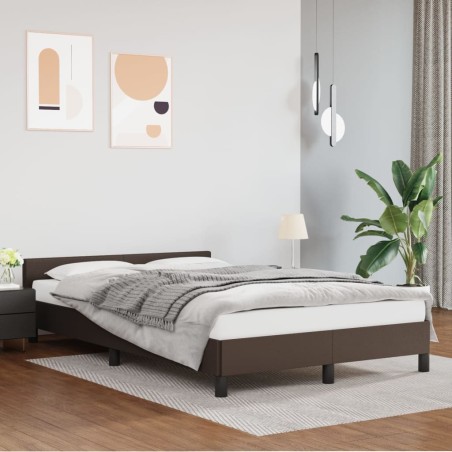 vidaXL Giroletto con Testiera Marrone 120x200 cm in Similpelle
