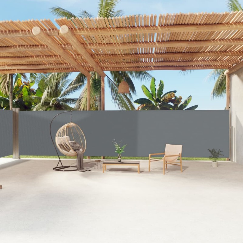 vidaXL Tenda da Sole Laterale Retrattile Antracite 180x1200 cm vidaXL Tenda da Sole Laterale Retrattile Antracite 180x1200 cm