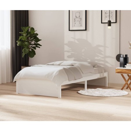 vidaXL Giroletto Bianco 100x200 cm in Legno Massello di Pino