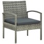 vidaXL Set da Bistrot 3 pz con Cuscini in Polyrattan Grigio