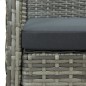 vidaXL Set da Bistrot 3 pz con Cuscini in Polyrattan Grigio