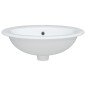 vidaXL Lavandino da Bagno Bianco 52x46x20 cm Ovale in Ceramica
