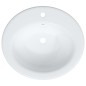 vidaXL Lavandino da Bagno Bianco 52x46x20 cm Ovale in Ceramica