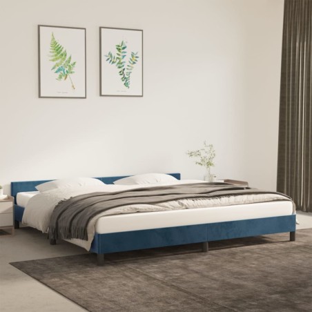 vidaXL Giroletto con Testiera Blu Scuro 200x200 cm in Velluto
