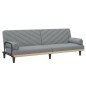vidaXL Divano Letto con Braccioli Grigio Chiaro in Tessuto vidaXL Divano Letto con Braccioli Grigio Chiaro in Tessuto