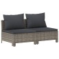 vidaXL Divano da Giardino a 2 Posti con Cuscini in Polyrattan Grigio vidaXL Divano da Giardino a 2 Posti con Cuscini in Polyrattan Grigio