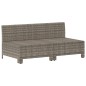 vidaXL Divano da Giardino a 2 Posti con Cuscini in Polyrattan Grigio vidaXL Divano da Giardino a 2 Posti con Cuscini in Polyrattan Grigio