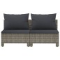 vidaXL Divano da Giardino a 2 Posti con Cuscini in Polyrattan Grigio vidaXL Divano da Giardino a 2 Posti con Cuscini in Polyrattan Grigio