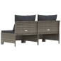 vidaXL Divano da Giardino a 2 Posti con Cuscini in Polyrattan Grigio vidaXL Divano da Giardino a 2 Posti con Cuscini in Polyrattan Grigio