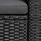 vidaXL Set Divani da Giardino 3 pz in Polyrattan Nero e Grigio vidaXL Set Divani da Giardino 3 pz in Polyrattan Nero e Grigio