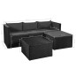 vidaXL Set Divani da Giardino 3 pz in Polyrattan Nero e Grigio vidaXL Set Divani da Giardino 3 pz in Polyrattan Nero e Grigio