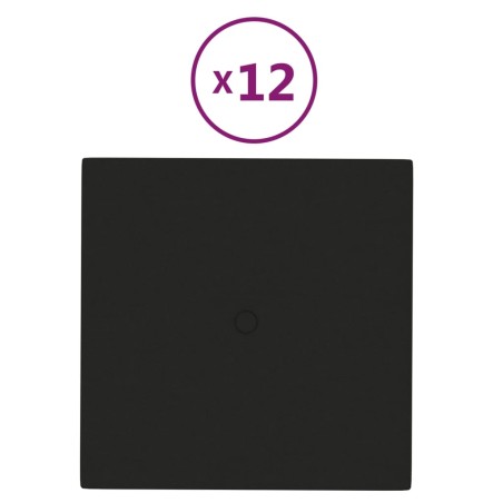 Pannelli Murali 12 pz Neri 30x30 cm in Tessuto 1,08 m²
