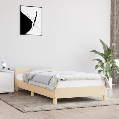 vidaXL Giroletto con Testiera Crema 80x200 cm in Tessuto