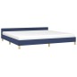 vidaXL Giroletto con Testiera senza Materasso Blu 200x200 cm Tessuto vidaXL Giroletto con Testiera senza Materasso Blu 200x200 cm Tessuto