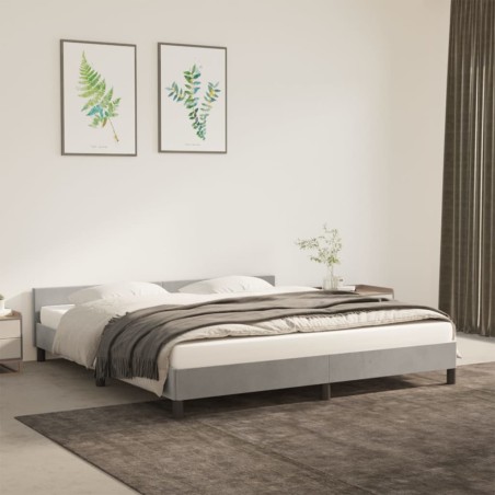 vidaXL Giroletto senza Materasso Grigio Chiaro 160x200 cm Velluto