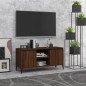 Mobile TV Gambe in Metallo Rovere Marrone 103,5x35x50 cm Mobile TV Gambe in Metallo Rovere Marrone 103,5x35x50 cm