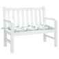 vidaXL Cuscino Panca Giardino con Motivo a Foglie 110x50x7 cm Tessuto