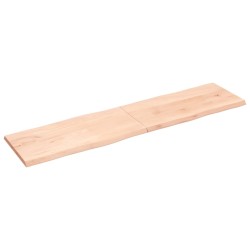 vidaXL Piano per Tavolo 200x50x(2-4) cm Rovere Non Trattato Bordi Vivi