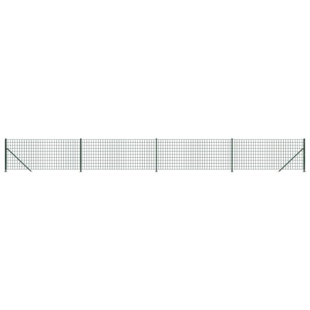 vidaXL Recinzione Metallica con Flangia Verde 0,8x10 m