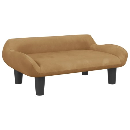 vidaXL Lettino per Cani Marrone 70x40x24 cm in Velluto