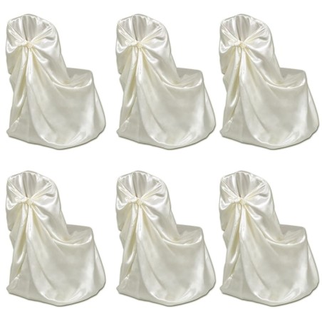 vidaXL Coprisedia 6 pz Crema per Feste di Nozze